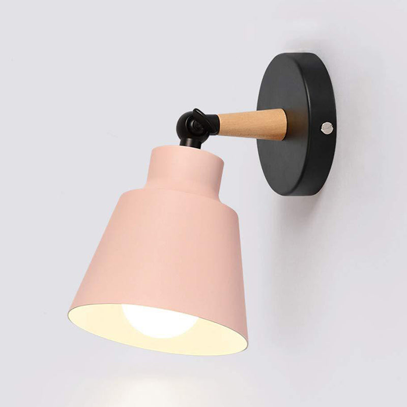 Contemporary Wood Wall Light Flush Mount Macaron Lighting for Living Room