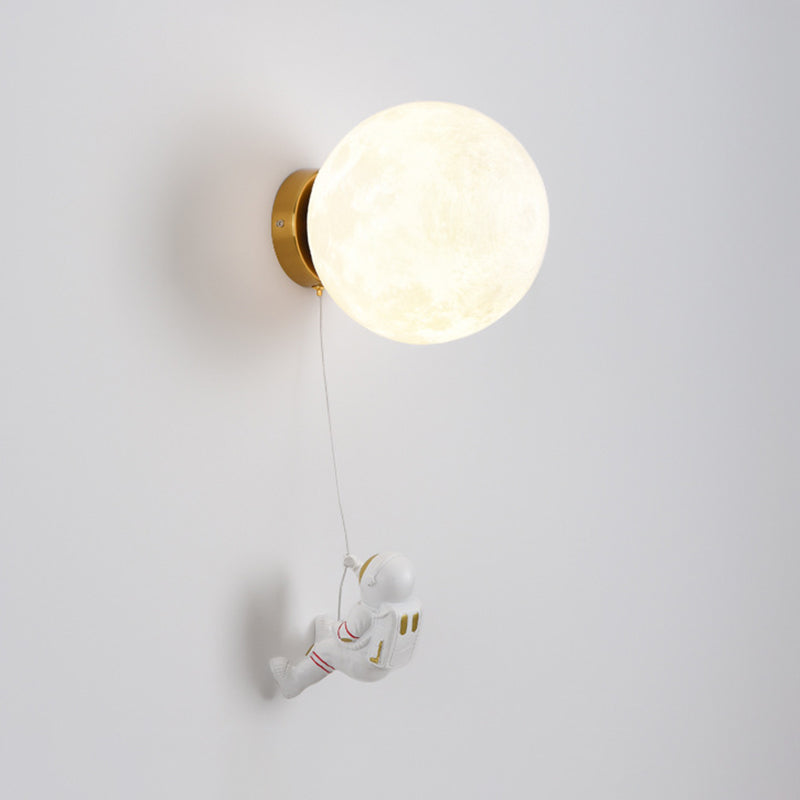 Children Metal Wall Light Flush Mount Globe Shaded Lighting for Foyer and Home