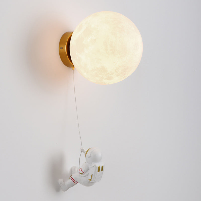 Children Metal Wall Light Flush Mount Globe Shaded Lighting for Foyer and Home