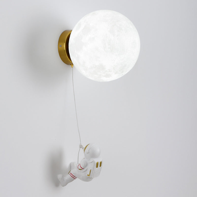 Children Metal Wall Light Flush Mount Globe Shaded Lighting for Foyer and Home