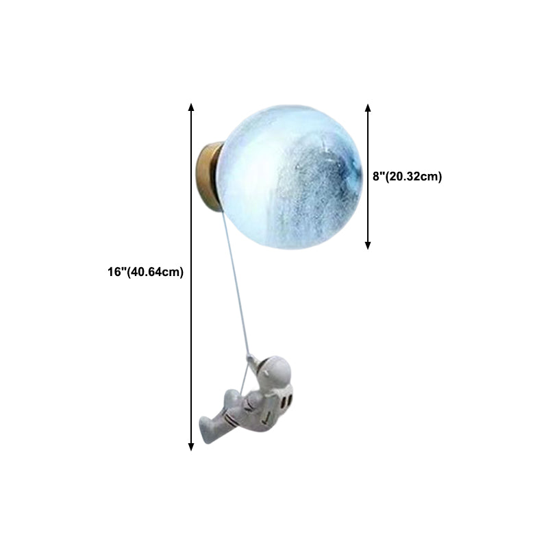 Children Metal Wall Light Flush Mount Globe Shaded Lighting for Foyer and Home