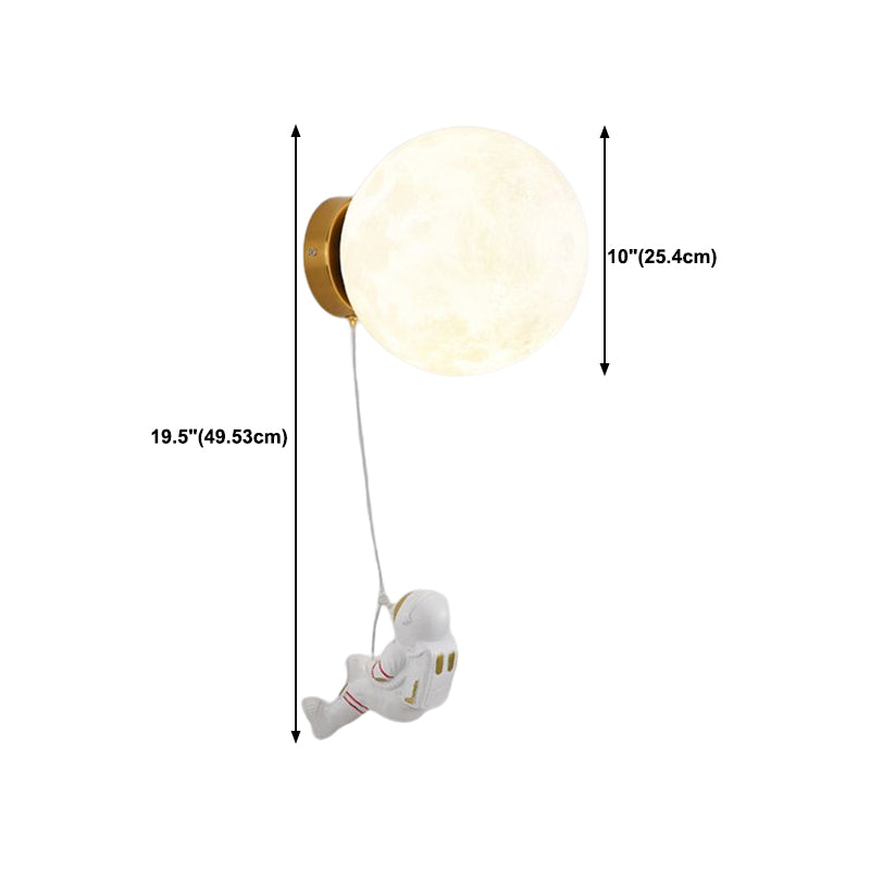 Children Metal Wall Light Flush Mount Globe Shaded Lighting for Foyer and Home