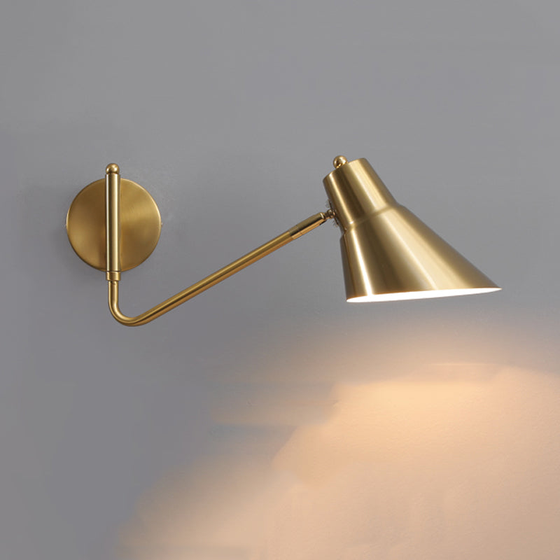 Modern Wall Sconce Geometric Shape Wall Light with Metal Shade for Bedroom