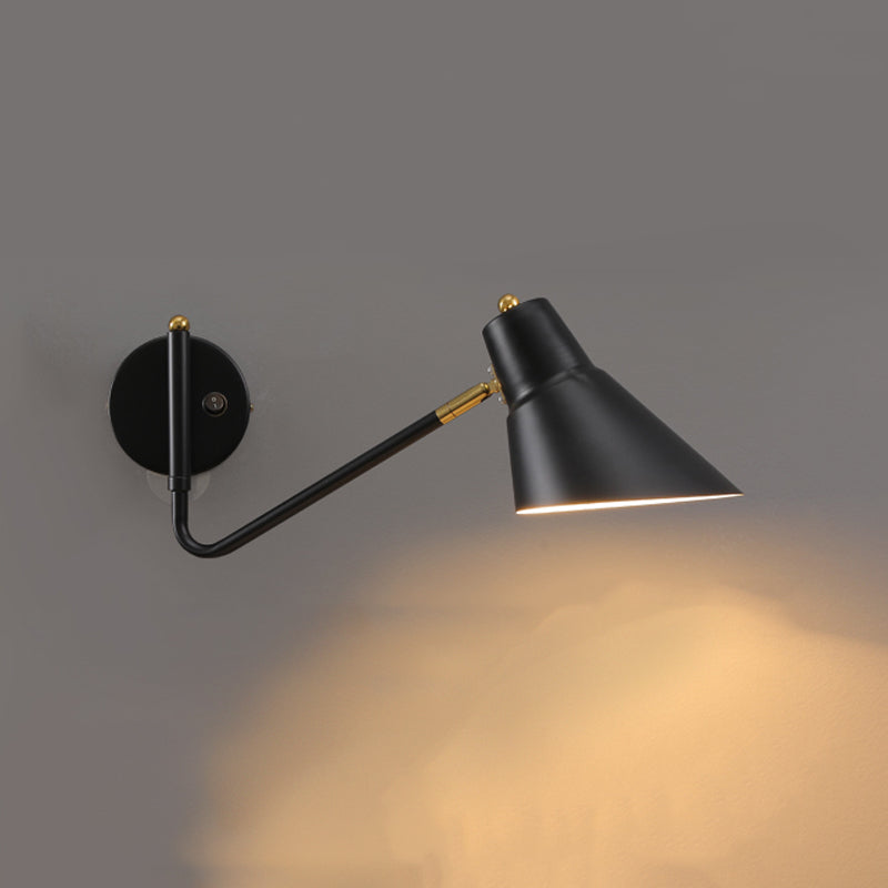 Modern Wall Sconce Geometric Shape Wall Light with Metal Shade for Bedroom