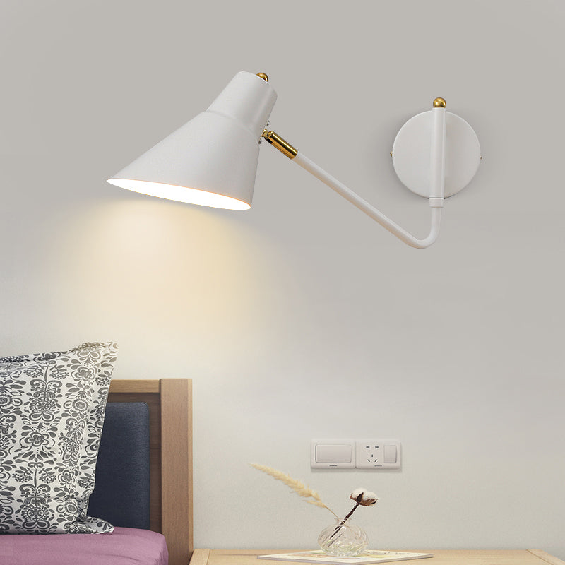 Modern Wall Sconce Geometric Shape Wall Light with Metal Shade for Bedroom