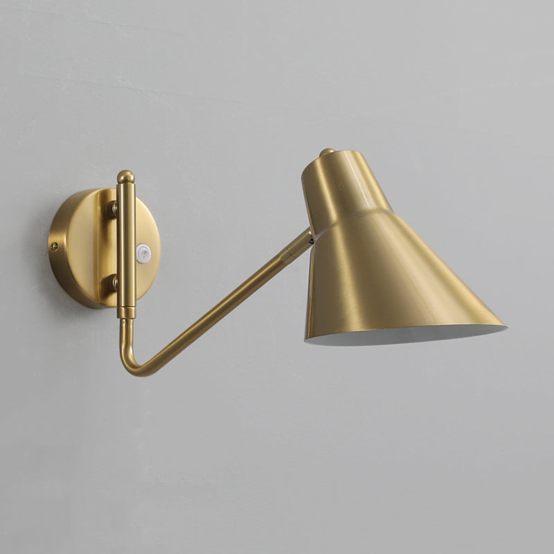 Modern Wall Sconce Geometric Shape Wall Light with Metal Shade for Bedroom