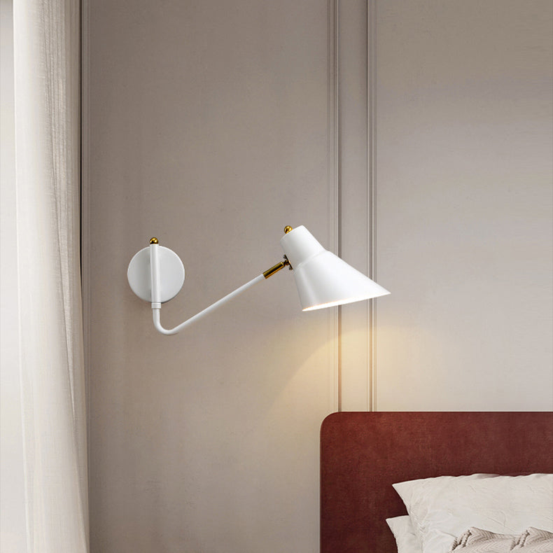 Modern Wall Sconce Geometric Shape Wall Light with Metal Shade for Bedroom