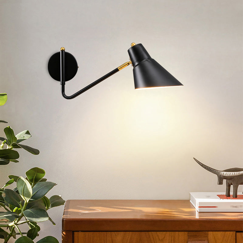 Modern Wall Sconce Geometric Shape Wall Light with Metal Shade for Living Room