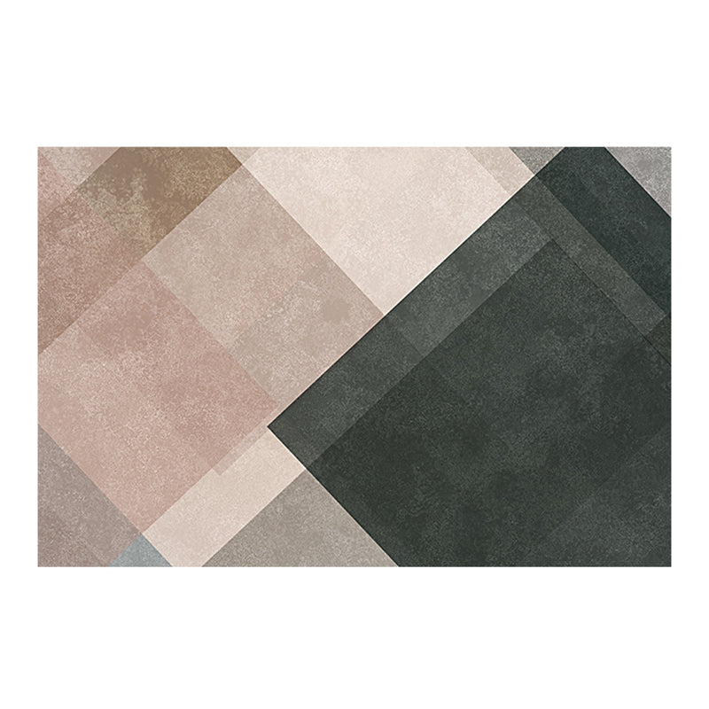 Geometric Indoor Rug Simple Polyester Stain Resistant Area Rug for Living Room