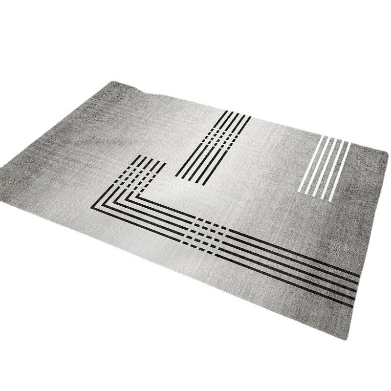 Modern Geometric Print Rug Polyester Indoor Carpet Non-Slip Backing Carpet for Living Room