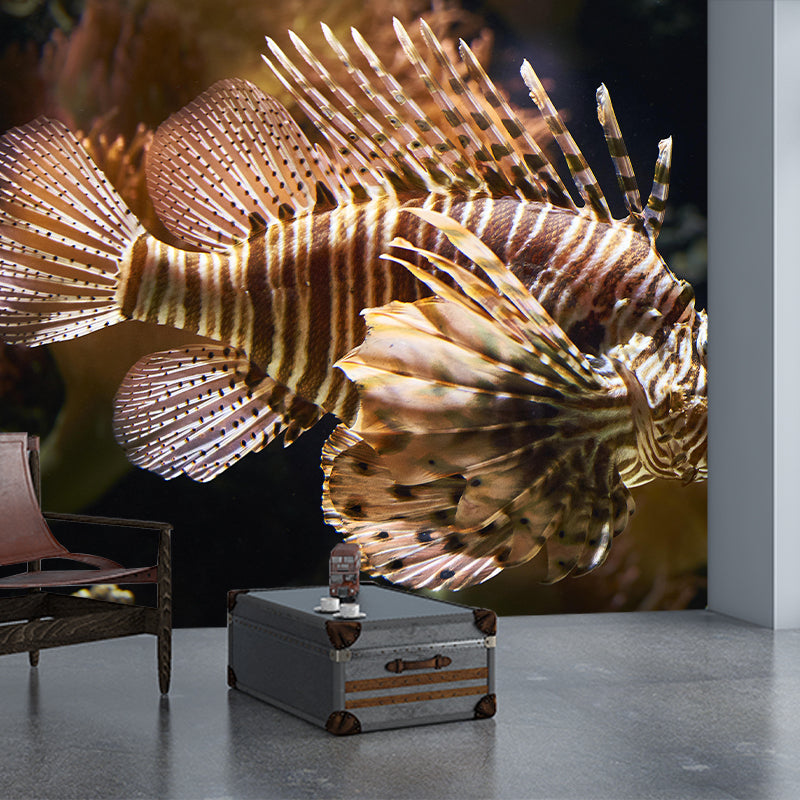 Alluring Wall Mural Lionfish Printed Sitting Room Wall Mural