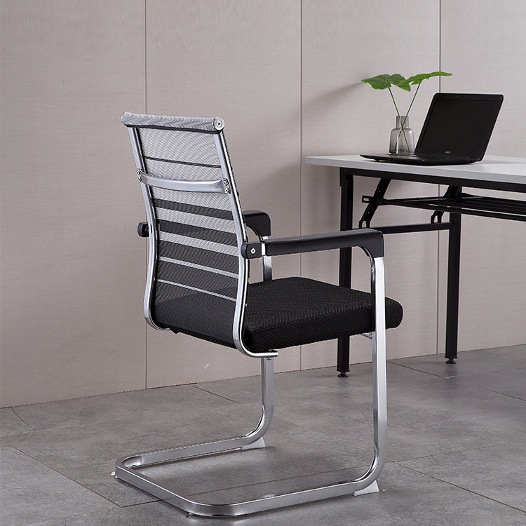 Modern Style Task Chair No Wheels Office Chair with Fixed Arms