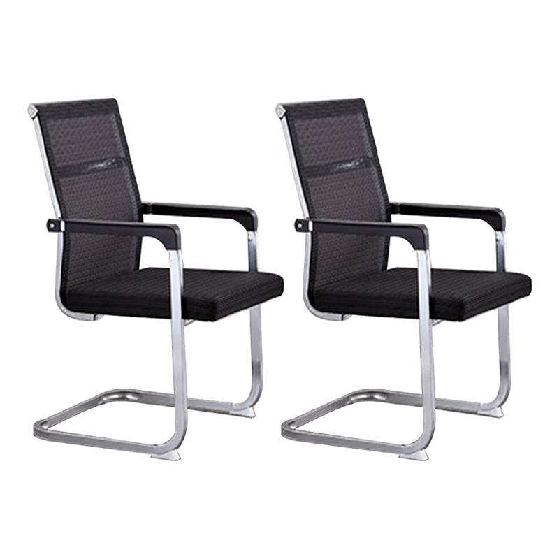 Modern Style Task Chair No Wheels Office Chair with Fixed Arms