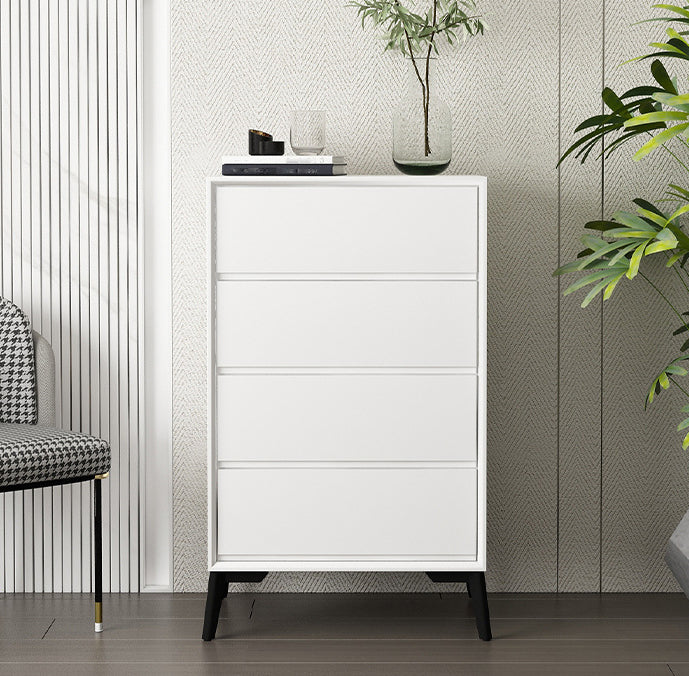 16" D Storage Chest Modern Style Bedroom Storage Chest Dresser in White and Grey