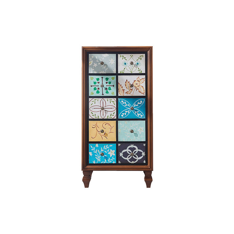 Wooden Storage Chest Modern Style Bedroom Storage Chest Dresser in White and Brown