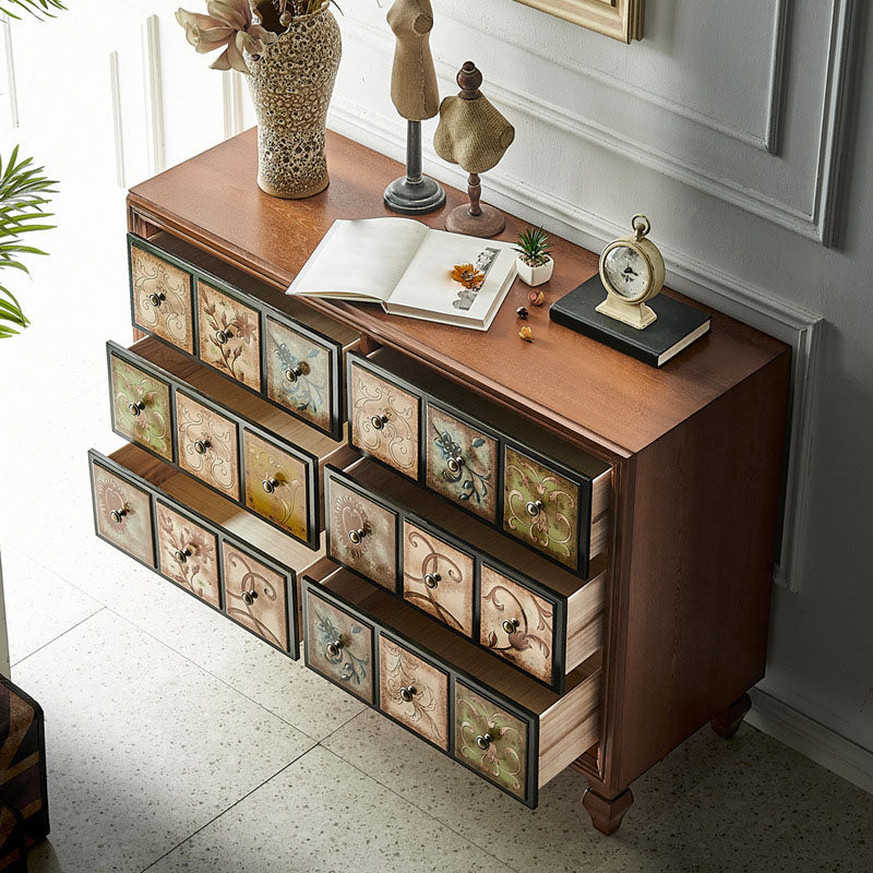 Wooden Storage Chest Modern Style Bedroom Storage Chest Dresser in White and Brown