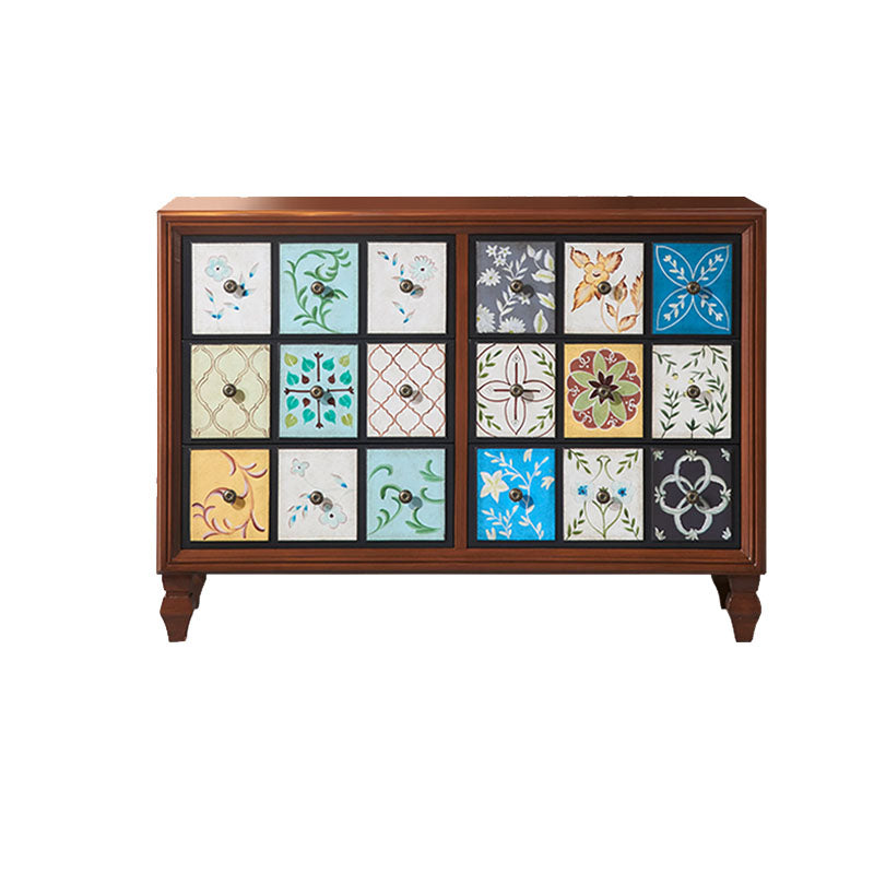 Wooden Storage Chest Modern Style Bedroom Storage Chest Dresser in White and Brown