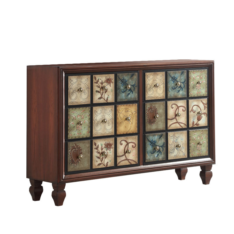 Wooden Storage Chest Modern Style Bedroom Storage Chest Dresser in White and Brown