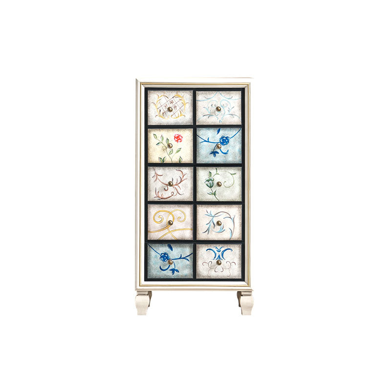 Wooden Storage Chest Modern Style Bedroom Storage Chest Dresser in White and Brown