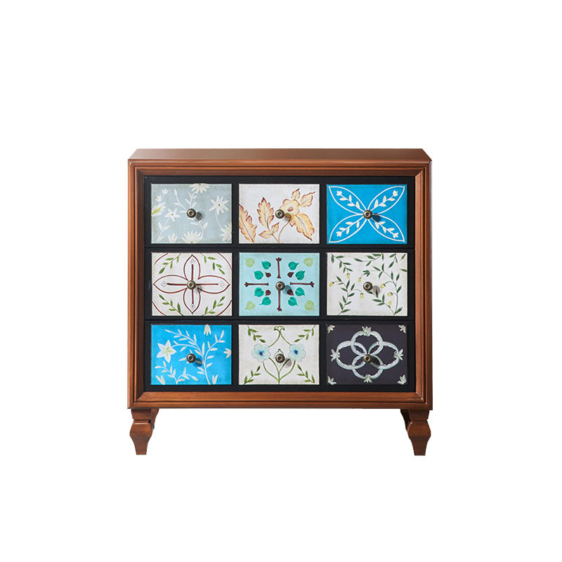 Wooden Storage Chest Modern Style Bedroom Storage Chest Dresser in White and Brown