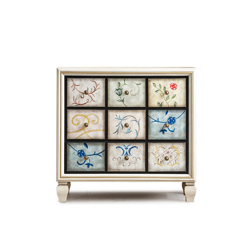 Wooden Storage Chest Modern Style Bedroom Storage Chest Dresser in White and Brown