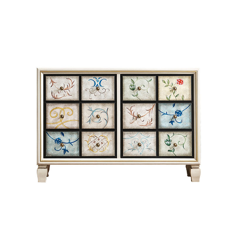 Wooden Storage Chest Modern Style Bedroom Storage Chest Dresser in White and Brown