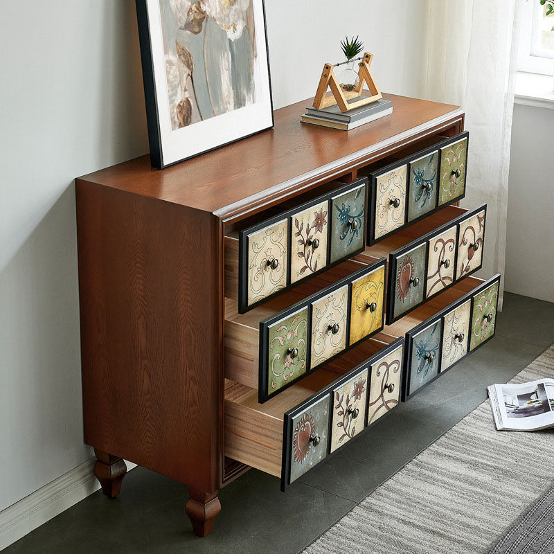 Wooden Storage Chest Modern Style Bedroom Storage Chest Dresser in White and Brown