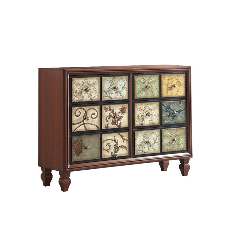 Wooden Storage Chest Modern Style Bedroom Storage Chest Dresser in White and Brown