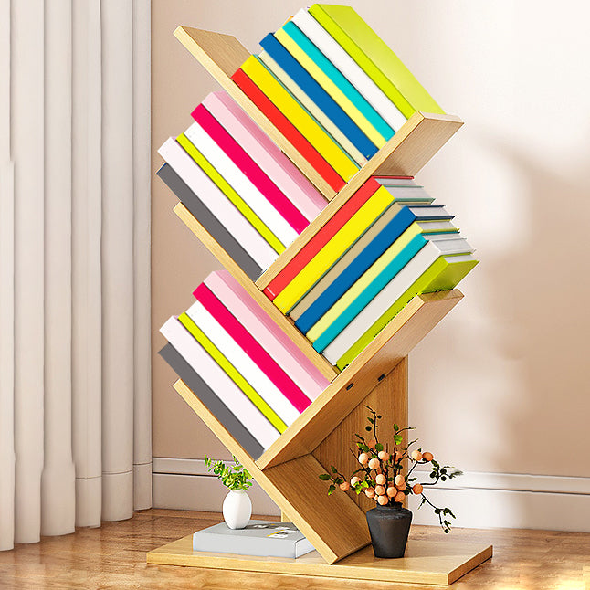 Contemporary Living Room Etagere Shelf Manufactured Wood Bookshelf