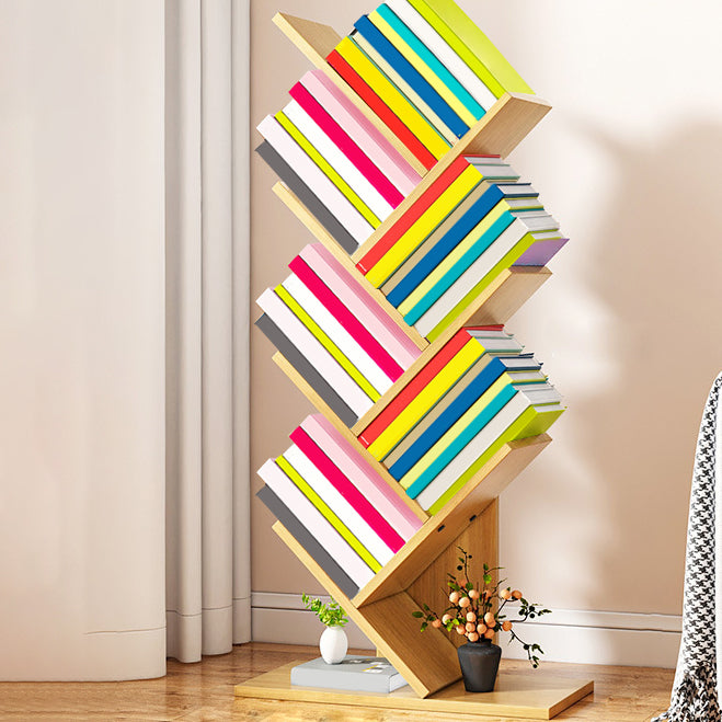 Contemporary Living Room Etagere Shelf Manufactured Wood Bookshelf