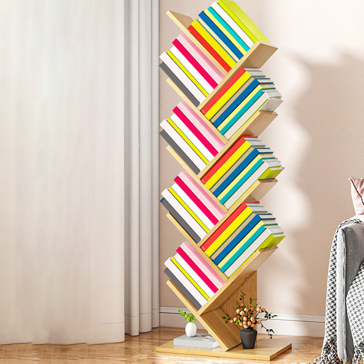 Contemporary Living Room Etagere Shelf Manufactured Wood Bookshelf