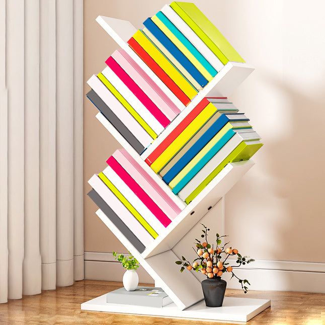 Contemporary Living Room Etagere Shelf Manufactured Wood Bookshelf