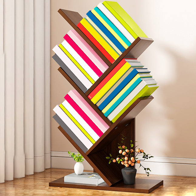 Contemporary Living Room Etagere Shelf Manufactured Wood Bookshelf