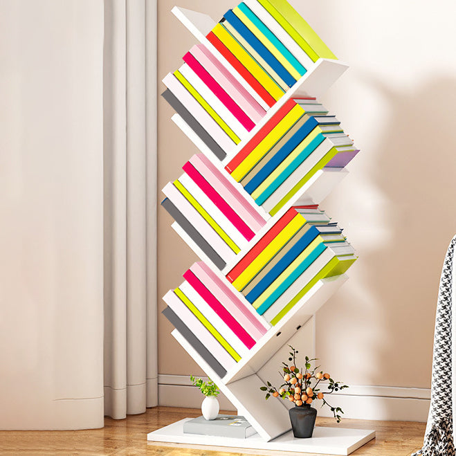 Contemporary Living Room Etagere Shelf Manufactured Wood Bookshelf