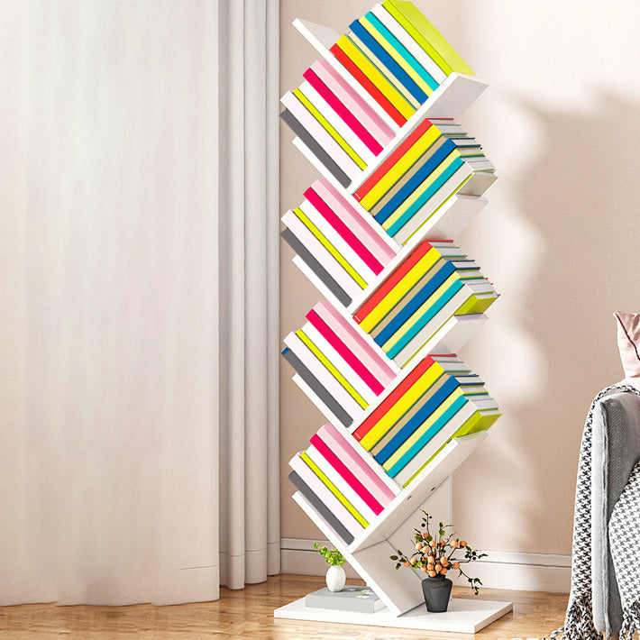 Contemporary Living Room Etagere Shelf Manufactured Wood Bookshelf