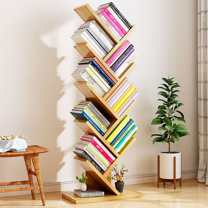 Contemporary Living Room Etagere Shelf Manufactured Wood Bookshelf