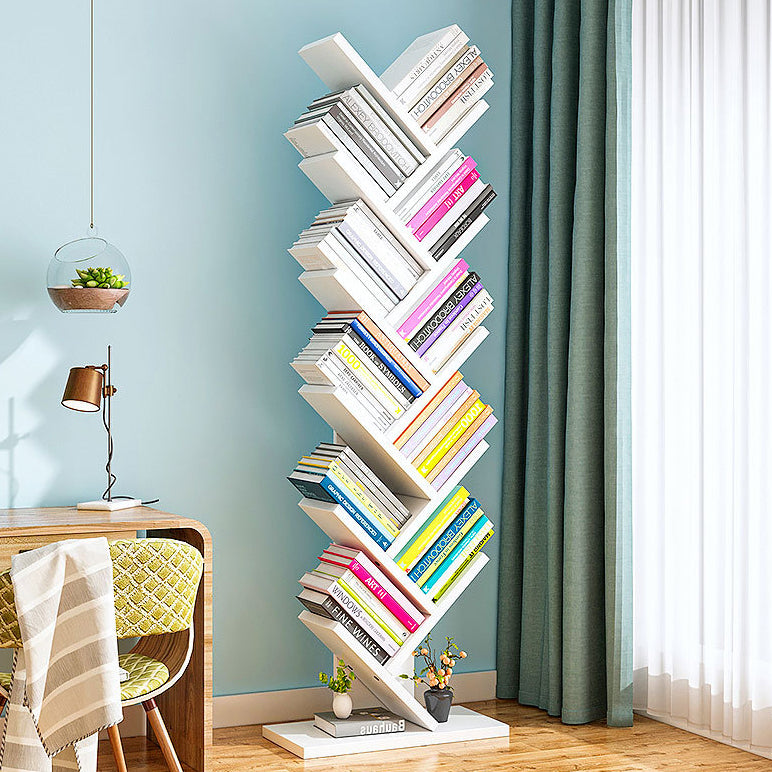 Contemporary Living Room Etagere Shelf Manufactured Wood Bookshelf