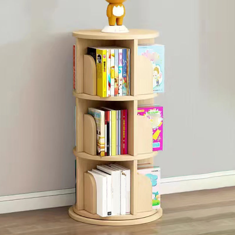 Wooden Rotatable Geometric Bookshelf Modern Home Closed Back Bookcase