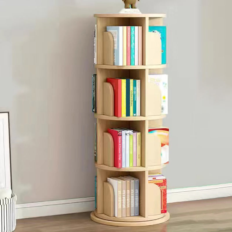 Wooden Rotatable Geometric Bookshelf Modern Home Closed Back Bookcase
