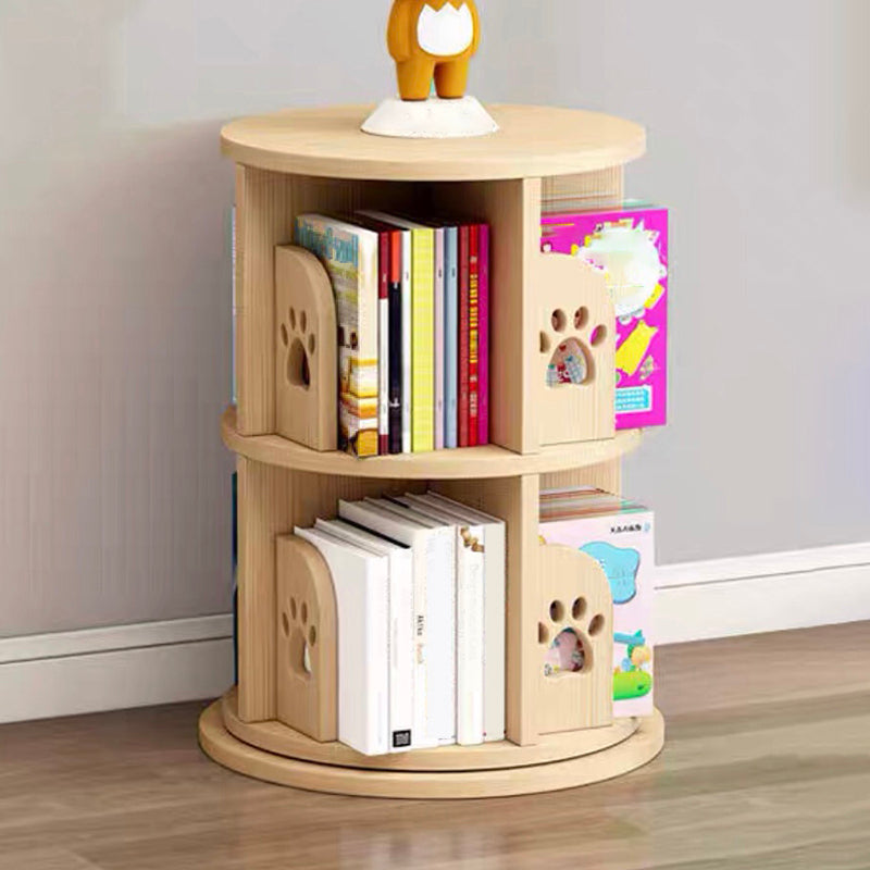 Wooden Rotatable Geometric Bookshelf Modern Home Closed Back Bookcase