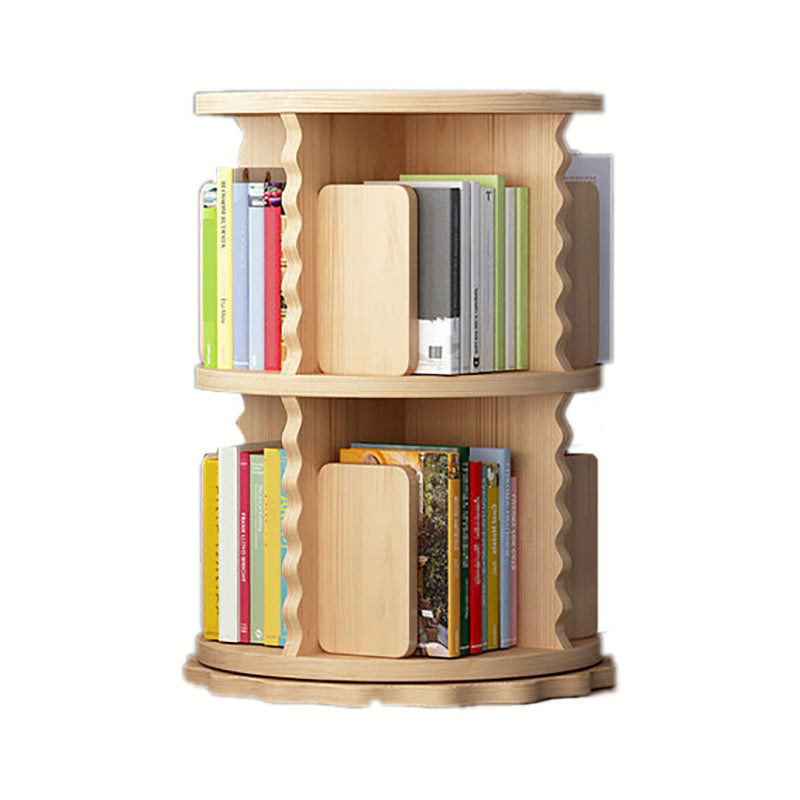 Wooden Rotatable Geometric Bookshelf Modern Home Closed Back Bookcase