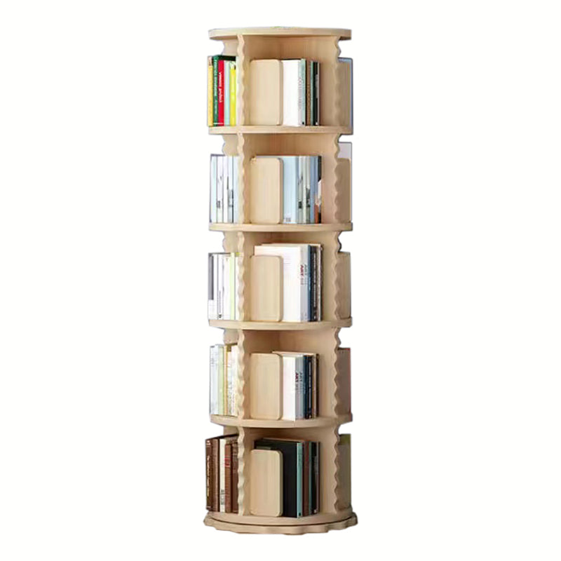 Wooden Rotatable Geometric Bookshelf Modern Home Closed Back Bookcase