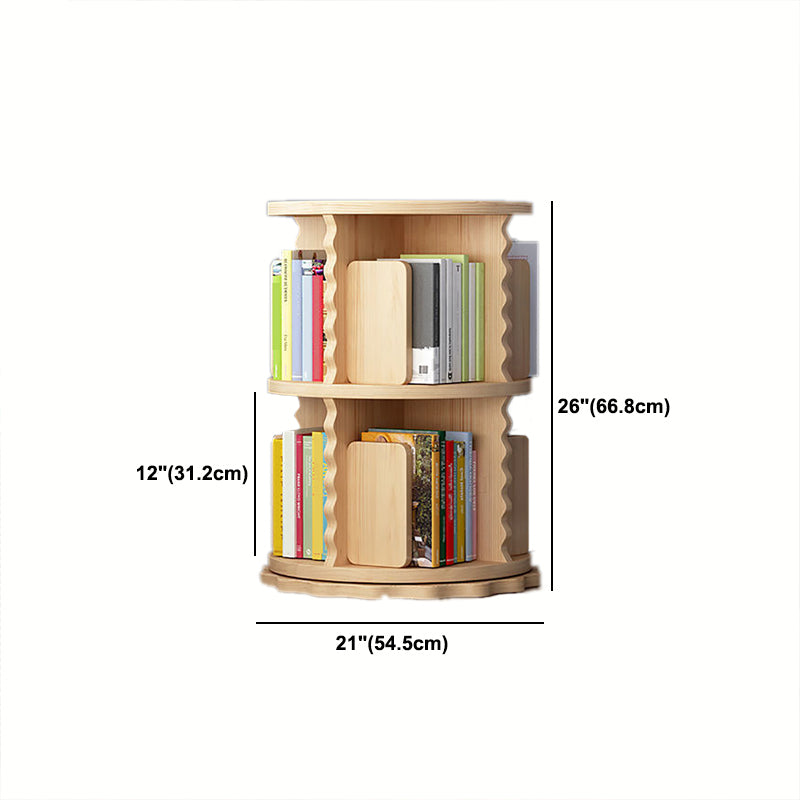 Wooden Rotatable Geometric Bookshelf Modern Home Closed Back Bookcase