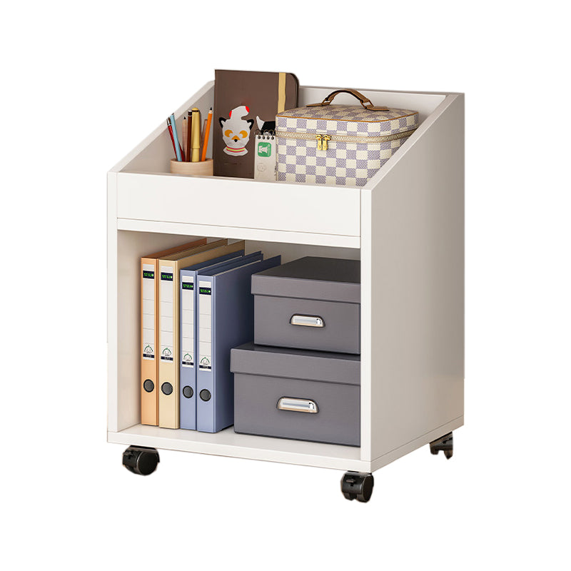 Scandinavian Wooden Movable Bookshelf Home Bookcase with Casters