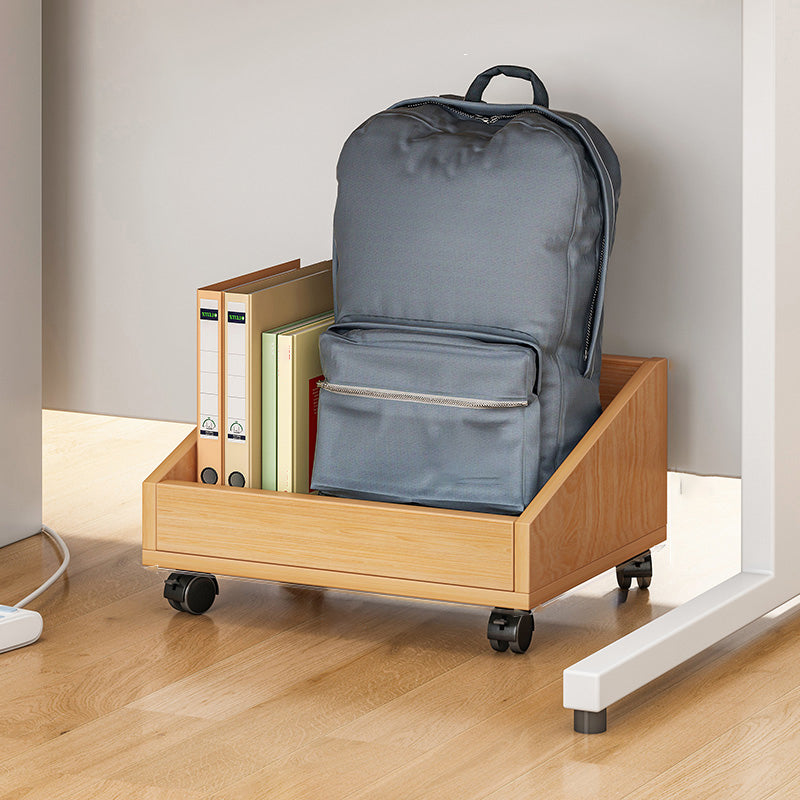 Scandinavian Wooden Movable Bookshelf Home Bookcase with Casters