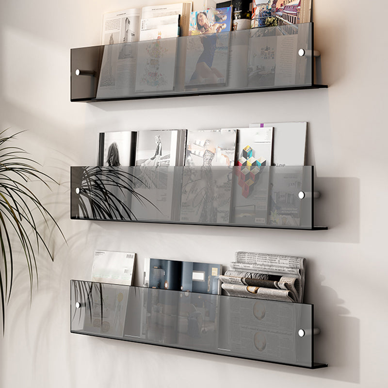 Modern Acrylic Floating Bookshelf 5.9" H Wall Mounted Bookcase