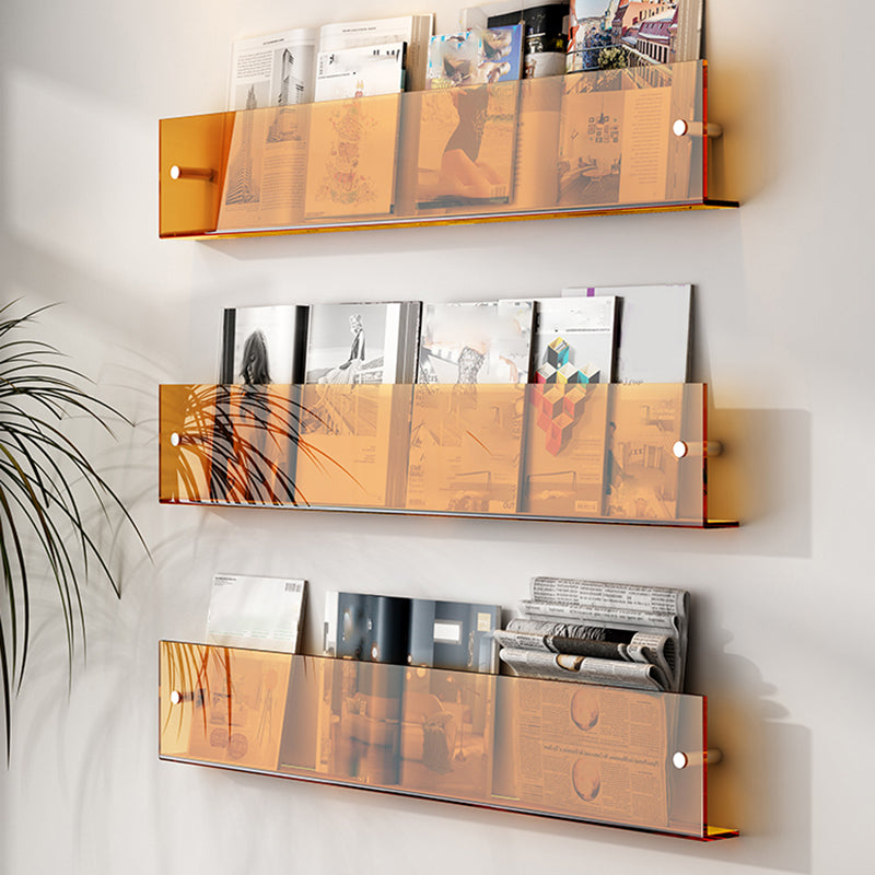 Modern Acrylic Floating Bookshelf 5.9" H Wall Mounted Bookcase