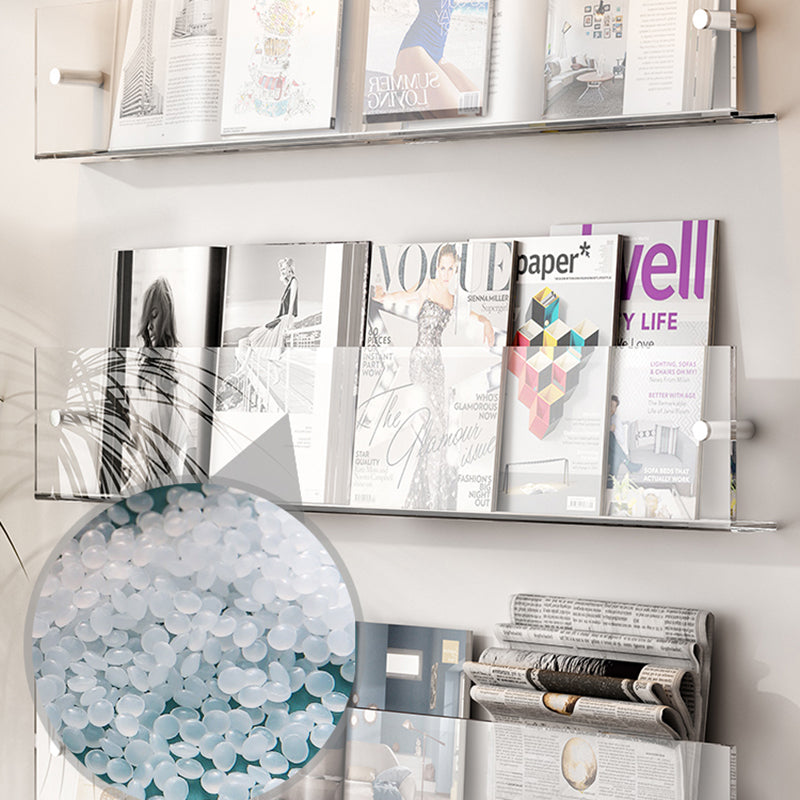 Modern Acrylic Floating Bookshelf 5.9" H Wall Mounted Bookcase