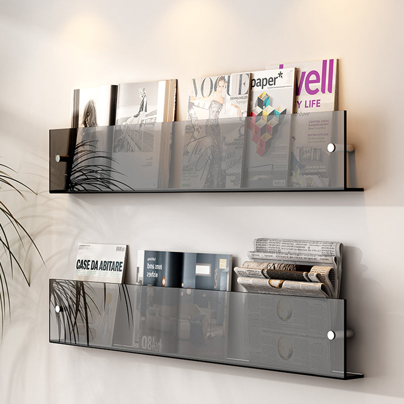 Modern Acrylic Floating Bookshelf 5.9" H Wall Mounted Bookcase