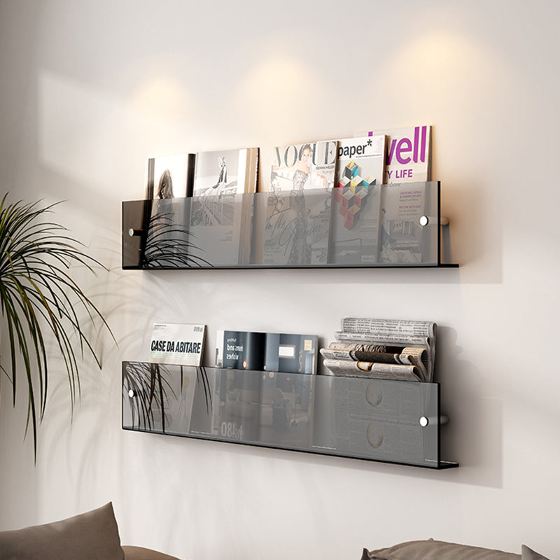 Modern Acrylic Floating Bookshelf 5.9" H Wall Mounted Bookcase